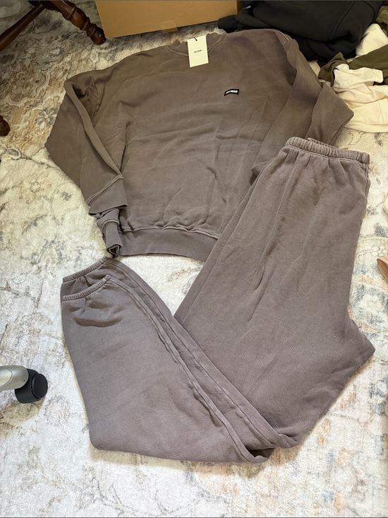 Joah Brown Sweaters - Joah Brown Taupe Cozy Ribbed Sweatshirt & Jogger Set